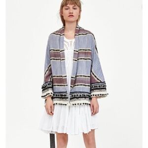 Zara striped kimono